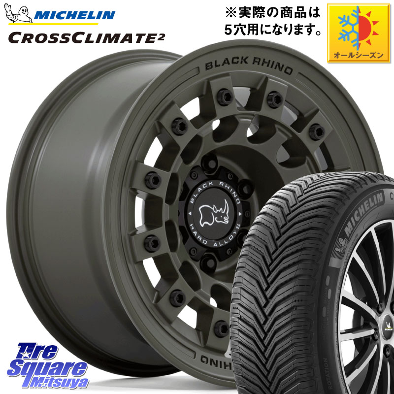 ミシュラン CROSSCLIMATE2 クロスクライメイト2 オールシーズンタイヤ 98W XL 正規 215/55R17 BLACK RHINO FUJI フジ ホイール 17インチ ブラックライノ 17 X 8.0J +38 5穴 114.3