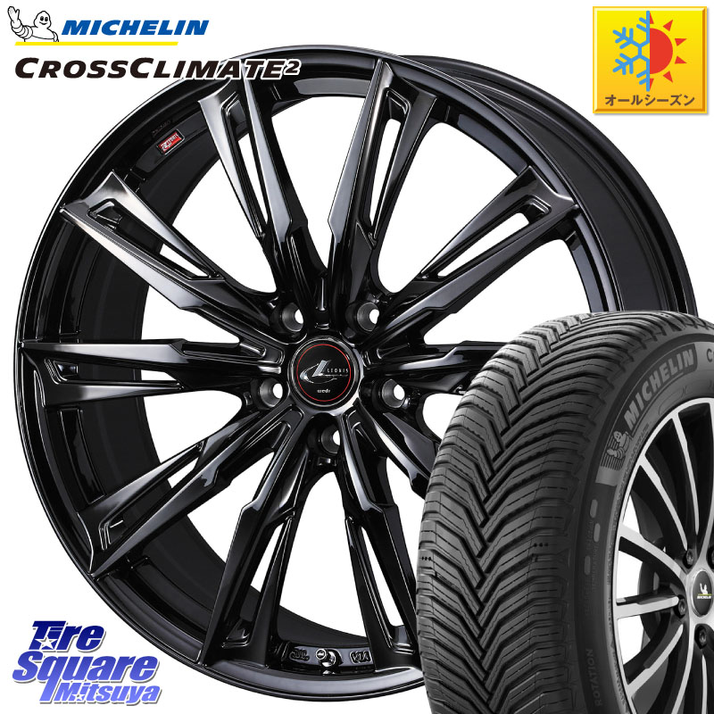 ミシュラン CROSSCLIMATE2 クロスクライメイト2 オールシーズンタイヤ 107H XL VOL 正規 235/60R18WEDS 40958 LEONIS レオニス GX ホイール 18インチ 18X7.0J 47 5穴 114.3 CX-5 CX5 MAZDA CX-7 CX7 MAZDA CR-V|タイヤスクエアミツヤ