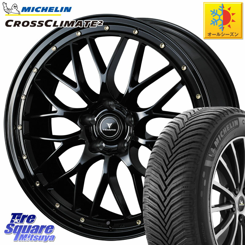 ミシュラン CROSSCLIMATE2 クロスクライメイト2 オールシーズンタイヤ 104W XL 正規 225/60R18 WEDS 41065 NOVARIS ASSETE M1 18インチ ノヴァリス アセット 18 X 8.0J +42 5穴 114.3 50系RAV4 80系ハリアー T32エクストレイル CX-5 CX-8 BT5レガシィアウトバック