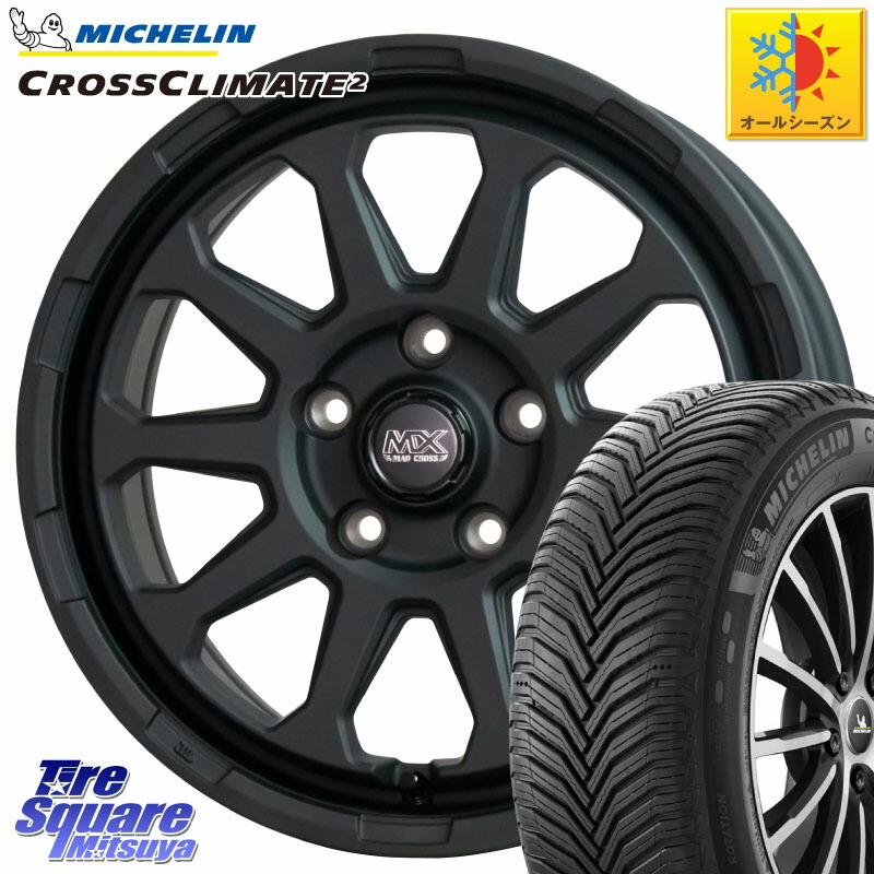 ミシュラン CROSSCLIMATE2 クロスクライメイト2 オールシーズンタイヤ 88W XL 正規 205/45R17HotStuff マッドクロス レンジャー ブラック 5H ホイール 17インチ 17X7.0J 45 5穴 114.3 GT系フリードクロスター CR-Z|タイヤスクエアミツヤ