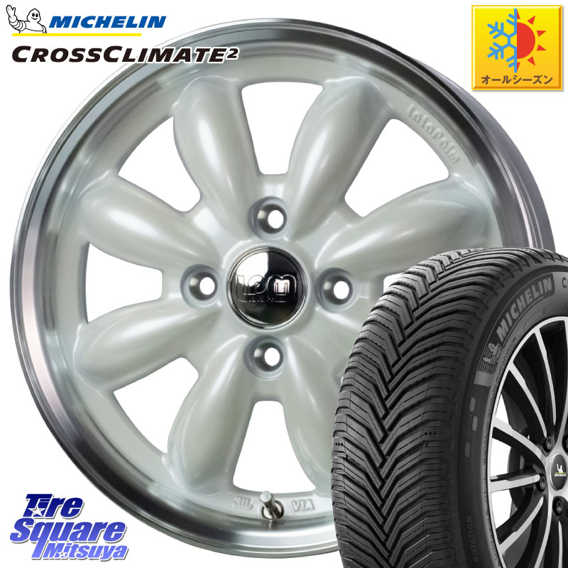 ミシュラン CROSSCLIMATE2 クロスクライメイト2 オールシーズンタイヤ 92V XL 正規 185/65R15 HotStuff LaLa Palm CUP2 ララパーム ホイール 15インチ 15 X 5.5J +45 4穴 100 アクアクロスオーバー FITクロスター