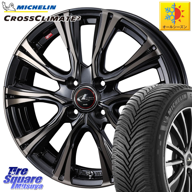 ミシュラン CROSSCLIMATE2 クロスクライメイト2 オールシーズンタイヤ 88V XL 正規 195/50R16 WEDS 41228 LEONIS VR ウェッズ レオニス ホイール 16インチ 16 X 6.0J +50 4穴 100