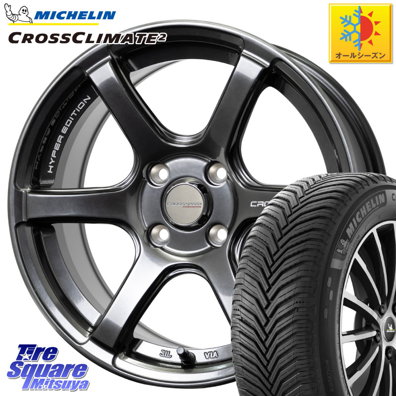 ミシュラン CROSSCLIMATE2 クロスクライメイト2 オールシーズンタイヤ 87Y 正規 205/50R16HotStuff クロススピード RS6 軽量ホイール 16インチ 16X6.0J 45 4穴 100 ロードスターRF アクア｜タイヤスクエアミツヤ