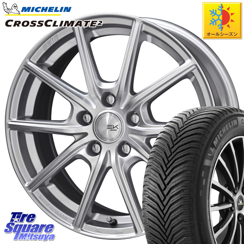 ミシュラン CROSSCLIMATE2 クロスクライメイト2 オールシーズンタイヤ 88W XL 正規 205/45R17KYOHO SEIN EK ザインEK ホイール 17インチ 17X7.0J 42 5穴 114.3|タイヤスクエアミツヤ