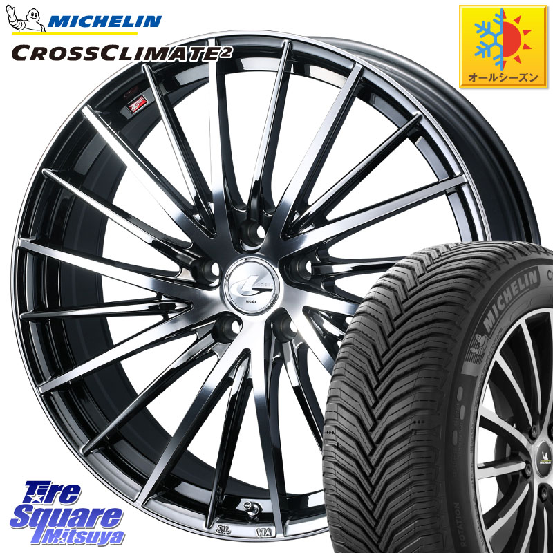 ミシュラン CROSSCLIMATE2 クロスクライメイト2 オールシーズンタイヤ 104H XL VOL 正規 235/55R18 WEDS LEONIS FR レオニス FR ホイール 18インチ 18 X 7.0J +47 5穴 114.3 T32エクストレイル CX-5 CX-8 BT5レガシィアウトバック