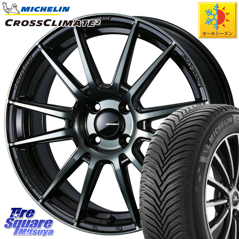 ミシュラン CROSSCLIMATE2 クロスクライメイト2 オールシーズンタイヤ 91V XL 正規 195/55R16 WEDS WedsSport SA-62R ホイール 16インチ 16 X 6.5J +50 4穴 100