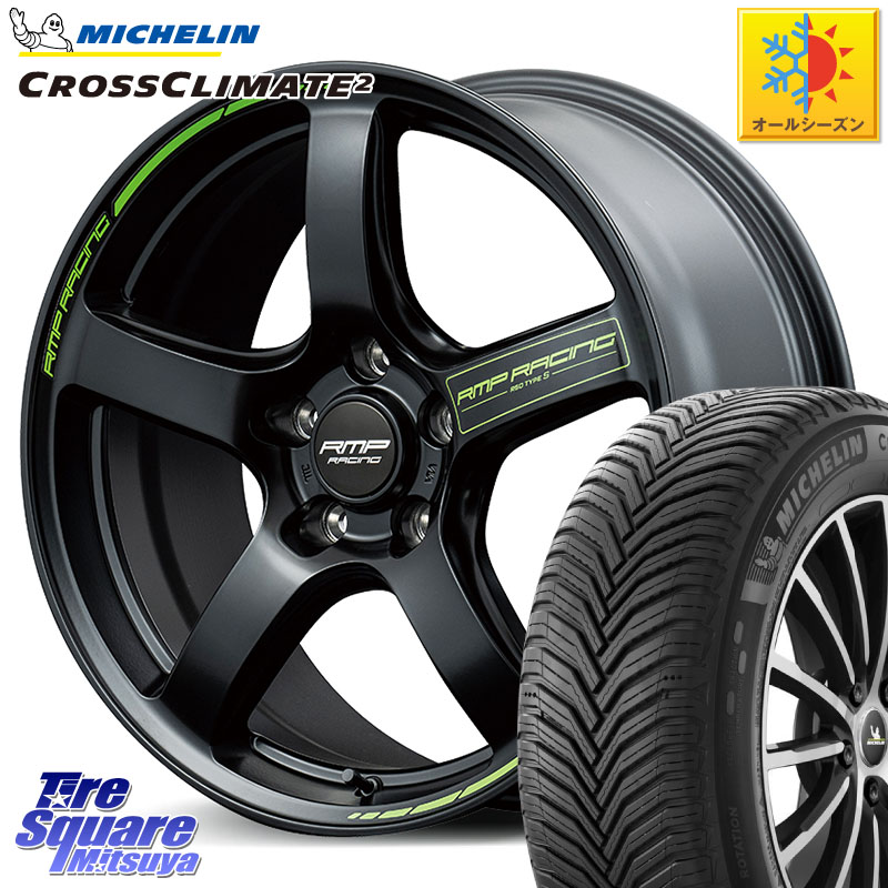 ミシュラン CROSSCLIMATE2 クロスクライメイト2 オールシーズンタイヤ 101Y XL 正規 225/55R17MANARAY MID RMP RACING R50 TypeS ホイール 17インチ レーシング 17X7.0J 48 5穴 100|タイヤスクエアミツヤ