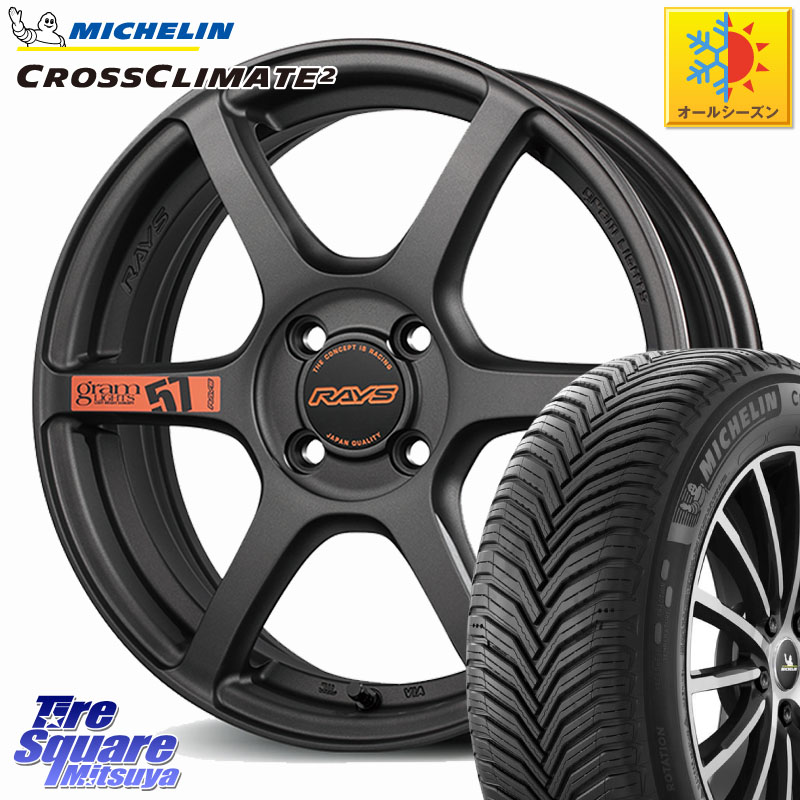 ミシュラン CROSSCLIMATE2 クロスクライメイト2 オールシーズンタイヤ 88V XL 正規 185/60R15 RAYS 【欠品次回7~8月】 57C6 SpecD gramLIGHTS ホイール 15インチ 15 X 5.0J +43 4穴 100 130系ヴィッツ