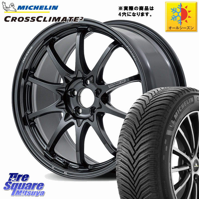 ミシュラン CROSSCLIMATE2 クロスクライメイト2 オールシーズンタイヤ 88W XL 正規 205/45R17 RAYS 【欠品次回要問合せ】 CE28N-plus VOLK RACING 鍛造 ホイール 17インチ ◇参考画像 17 X 7.5J(ABARTH 124) +38 4穴 100 フィアット ABARTH 124 スパイダー