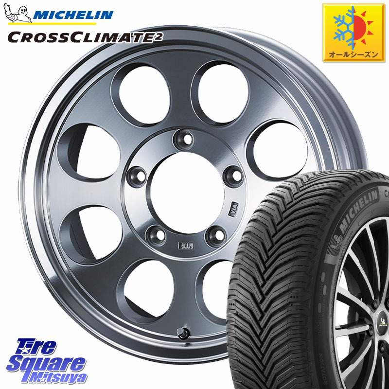 ミシュラン CROSSCLIMATE2 クロスクライメイト2 オールシーズンタイヤ 102V XL 正規 215/65R16 WEDS JIMLINE TYPE2 POL ※インセット-5 ホイール 16インチ ジムライン 16 X 6.0J +0 5穴 139.7 ジムニー専用(要オーバーフェンダー等) ジムニ－シエラ・ノマド(カスタム)