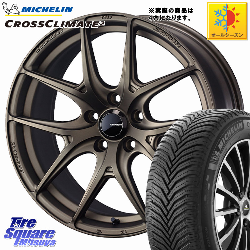 ミシュラン CROSSCLIMATE2 クロスクライメイト2 オールシーズンタイヤ 91V XL 正規 195/55R16 WEDS WedsSport SA-01R ホイール 16インチ ウェッズ スポーツ 16 X 6.5J +42 4穴 100