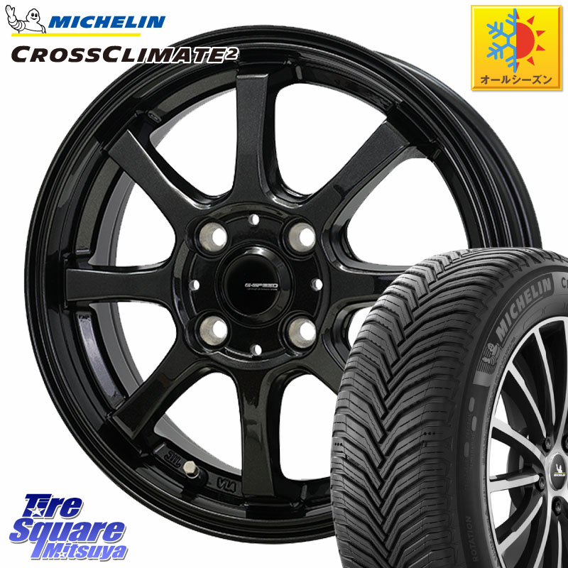 ミシュラン CROSSCLIMATE2 クロスクライメイト2 オールシーズンタイヤ 89V XL 正規 195/55R15 HotStuff G-SPEED G-08 ホイール 15インチ ジースピード 15 X 5.5J +43 4穴 100 モビリオ モビリオスパイク