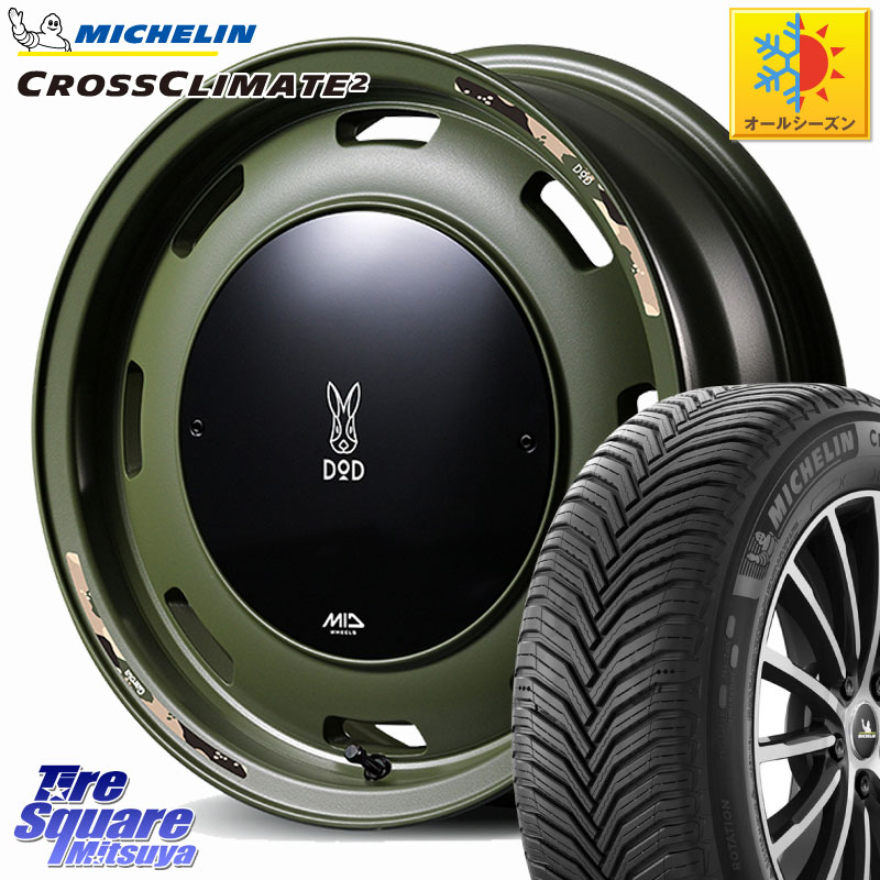 ミシュラン CROSSCLIMATE2 クロスクライメイト2 オールシーズンタイヤ 102V XL 正規 215/65R16 MANARAY MID x DOD ウシャリントバリ ※インセット-5 ホイール 16インチ 16 X 6.0J +0 5穴 139.7 ジムニー専用(要オーバーフェンダー等) ジムニ－シエラ・ノマド(カスタム)