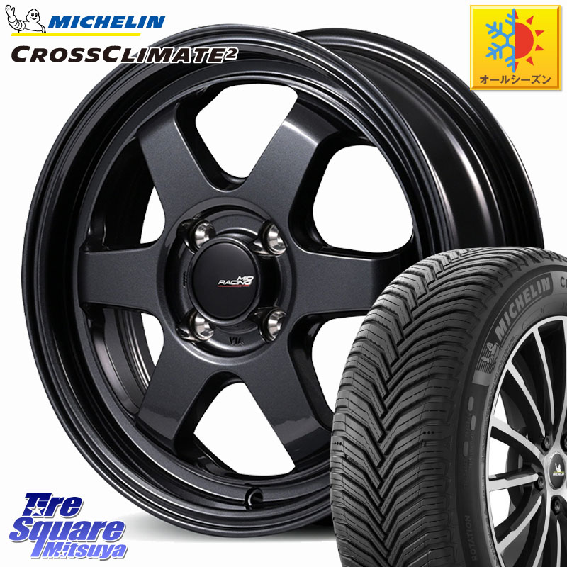 ミシュラン CROSSCLIMATE2 クロスクライメイト2 オールシーズンタイヤ 88V XL 正規 195/50R16 MANARAY MID RACING R06 ホイール 16インチ 16 X 7.0J +35 4穴 100 ロードスター(ローダウン等)