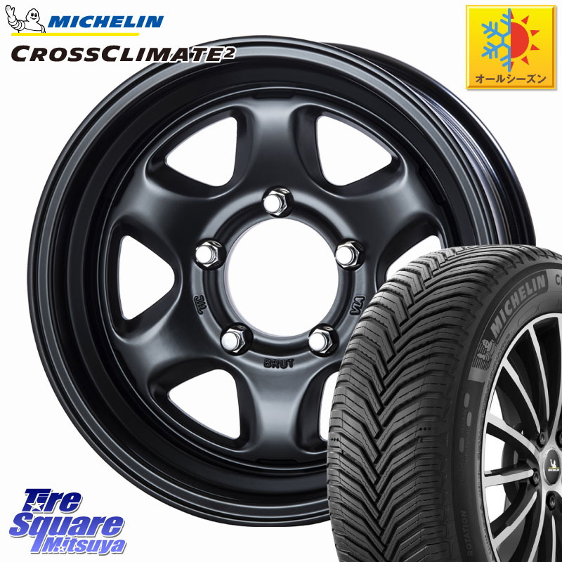 ミシュラン CROSSCLIMATE2 クロスクライメイト2 オールシーズンタイヤ 102V XL 正規 215/65R16 BRUT ブルート BR-44 BR44 BK ホイール 16インチ 16 X 6.5J +0 5穴 139.7 ジムニー専用(要オーバーフェンダー等) ジムニ－シエラ・ノマド(カスタム)