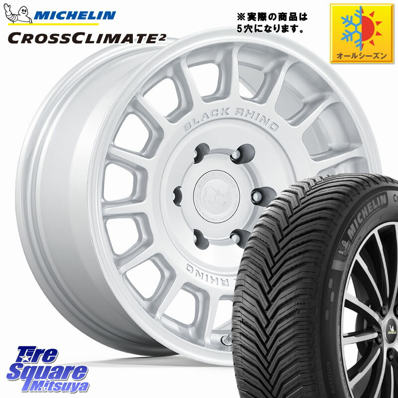 ミシュラン CROSSCLIMATE2 クロスクライメイト2 オールシーズンタイヤ 98W XL 正規 215/55R17 BLACK RHINO VOLL ボル シルバー ホイール 17インチ ブラックライノ◇参考画像 17 X 8.0J +38 5穴 114.3