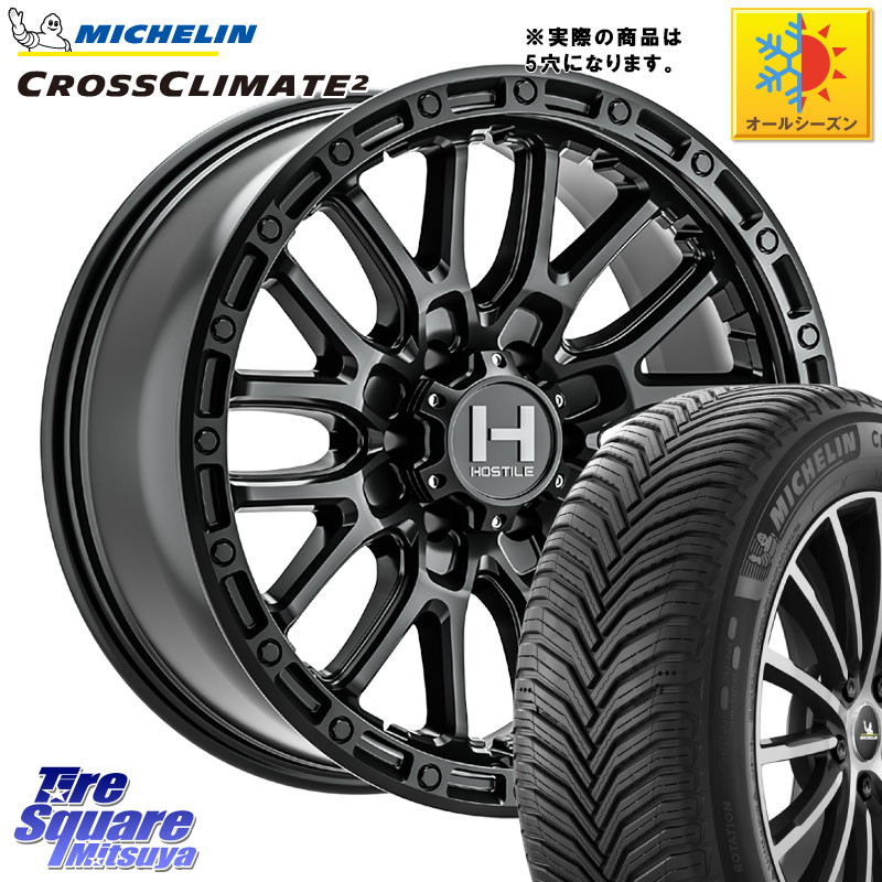 ミシュラン CROSSCLIMATE2 クロスクライメイト2 オールシーズンタイヤ 98W XL 正規 215/55R17HOSTILE H135 RIDGE CREST JP SPEC ホイール 17インチ◇参考画像 17X8.0J 38 5穴 114.3 アコード|タイヤスクエアミツヤ