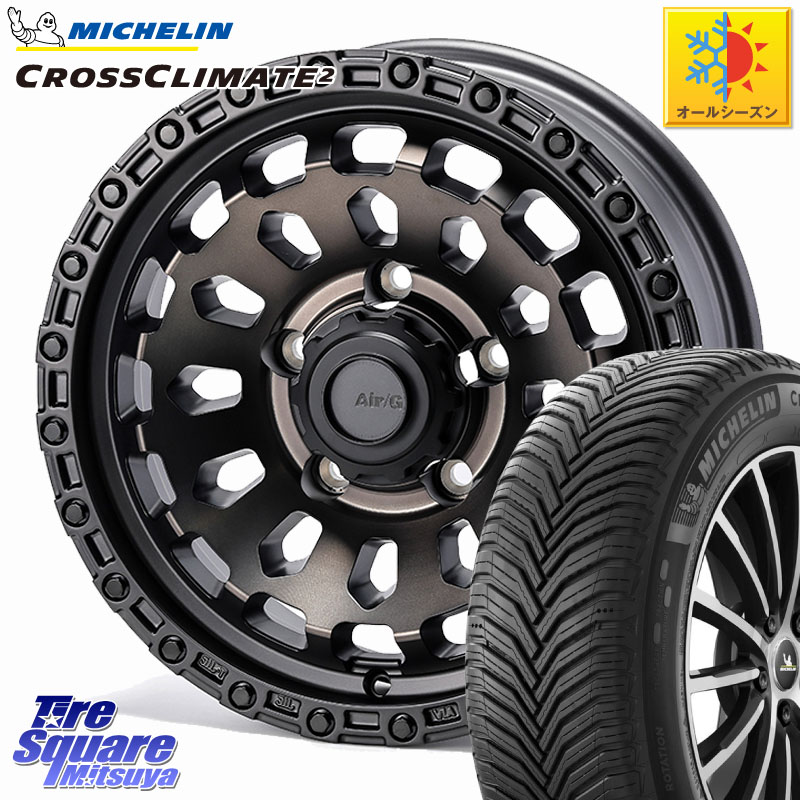 ミシュラン CROSSCLIMATE2 クロスクライメイト2 オールシーズンタイヤ 102V XL 正規 215/65R16 4X4エンジニアリング Air/G VULCAN GHOST ホイール 16インチ 16 X 6.0J +0 5穴 139.7 ジムニー専用(要オーバーフェンダー等) ジムニ－シエラ・ノマド(カスタム)