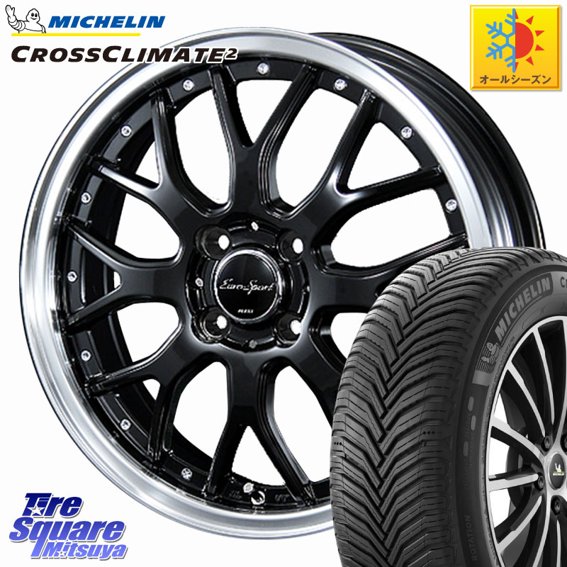 ミシュラン CROSSCLIMATE2 クロスクライメイト2 オールシーズンタイヤ 88H XL 正規 175/65R15 BLEST EuroSport Type815 ホイール 15インチ 15 X 5.5J +42 4穴 100 アクア 160系カローラフィールダー GR・GS系フィット クロスビー スイフト4穴 130系ヴィッツ スペイド