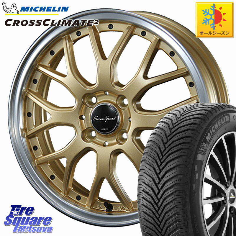 ミシュラン CROSSCLIMATE2 クロスクライメイト2 オールシーズンタイヤ 88H XL 正規 175/65R15 BLEST EuroSport Type815 ホイール 15インチ 15 X 5.5J +50 4穴 100 GR・GS系フィット