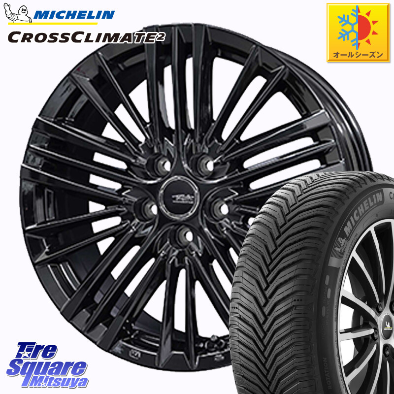 ミシュラン CROSSCLIMATE2 クロスクライメイト2 オールシーズンタイヤ 105H XL VOL 正規 235/55R19KYOHO TAYLOR TL-1 テイラー パウダーコート・ブラック M14球面座ボルト専用 ホイール 19インチ 19X8.0J(M14B) 38 5穴 114.3 レクサスNX20系 クラウンスポーツ クラウン|タイヤスクエアミツヤ