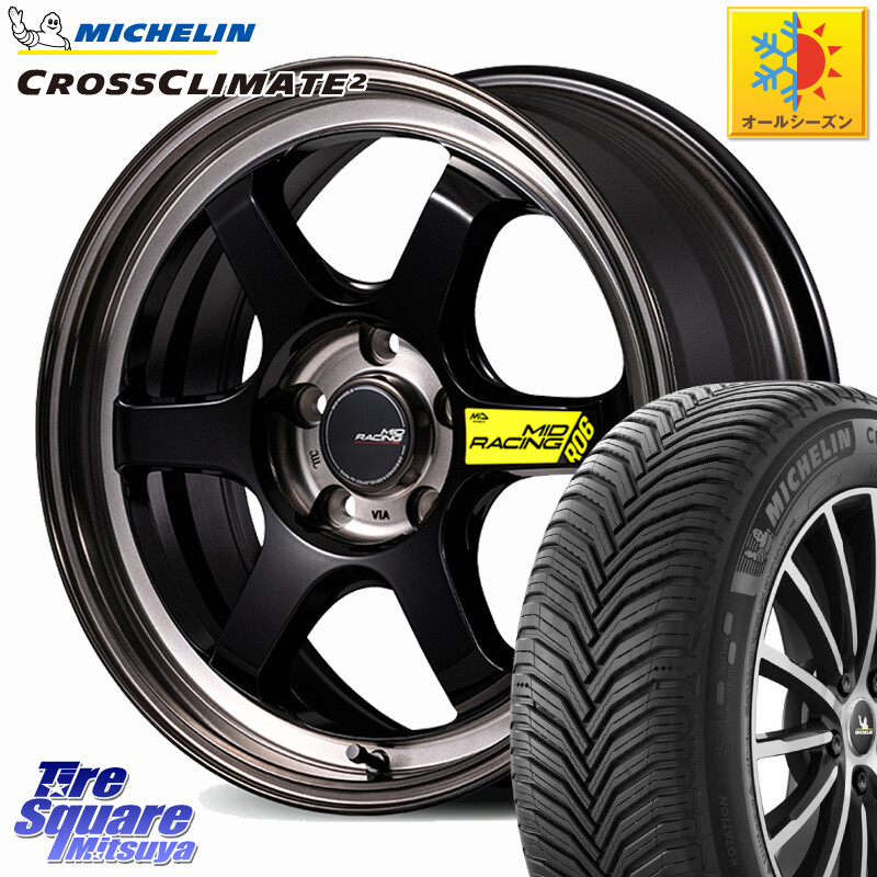 ミシュラン CROSSCLIMATE2 クロスクライメイト2 オールシーズンタイヤ 87W XL 正規 215/40R17MANARAY 【欠品次回7月下-8月上旬予定】MID RACING R06 ホイール 17インチ 17X7.5J 44 5穴 114.3|タイヤスクエアミツヤ