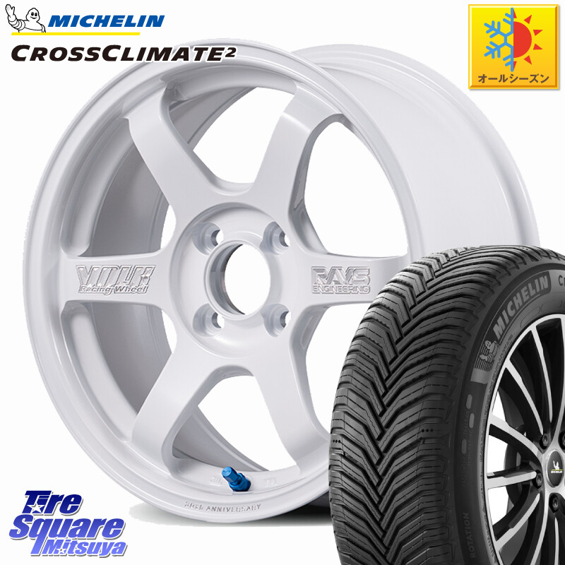 ミシュラン CROSSCLIMATE2 クロスクライメイト2 オールシーズンタイヤ 88V XL 正規 185/60R15RAYS 【欠品次回3~4月】 TE37 SONIC 30th MACHINING Ver 軽自動車専用 鍛造 ホイール 15インチ 15X5.5J 46 4穴 100 ヤリス GR/GS系フィット インサイト スプラッシュ|タイヤスクエアミツヤ