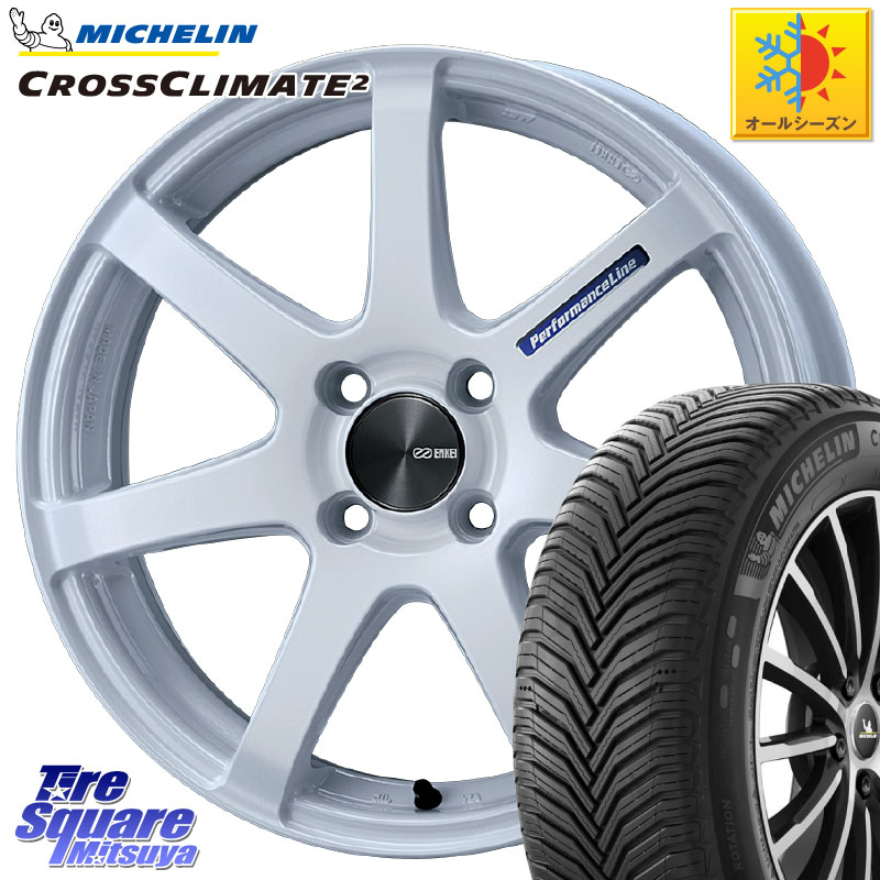 ミシュラン CROSSCLIMATE2 クロスクライメイト2 オールシーズンタイヤ 81H 正規 185/50R16 ENKEI エンケイ PerformanceLine PF07 -COLORS- 16 X 5.0J +45 4穴 100 Mx27/37/47Sソリオ・デリカD2
