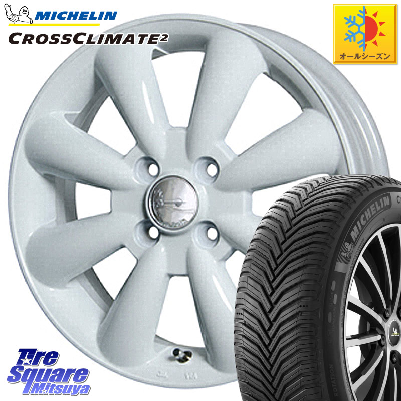 ミシュラン CROSSCLIMATE2 クロスクライメイト2 オールシーズンタイヤ 88H XL 正規 175/65R15 HotStuff ララパーム KC-8 lala Palm KC8 WH ホイール 15インチ 15 X 5.0J +45 4穴 100