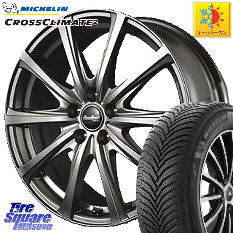 ミシュラン CROSSCLIMATE2 クロスクライメイト2 オールシーズンタイヤ 99W XL 正規 225/55R16 MANARAY MID EuroSpeed ユーロスピード V25 ホイール 16インチ 16 X 6.5J +38 5穴 114.3