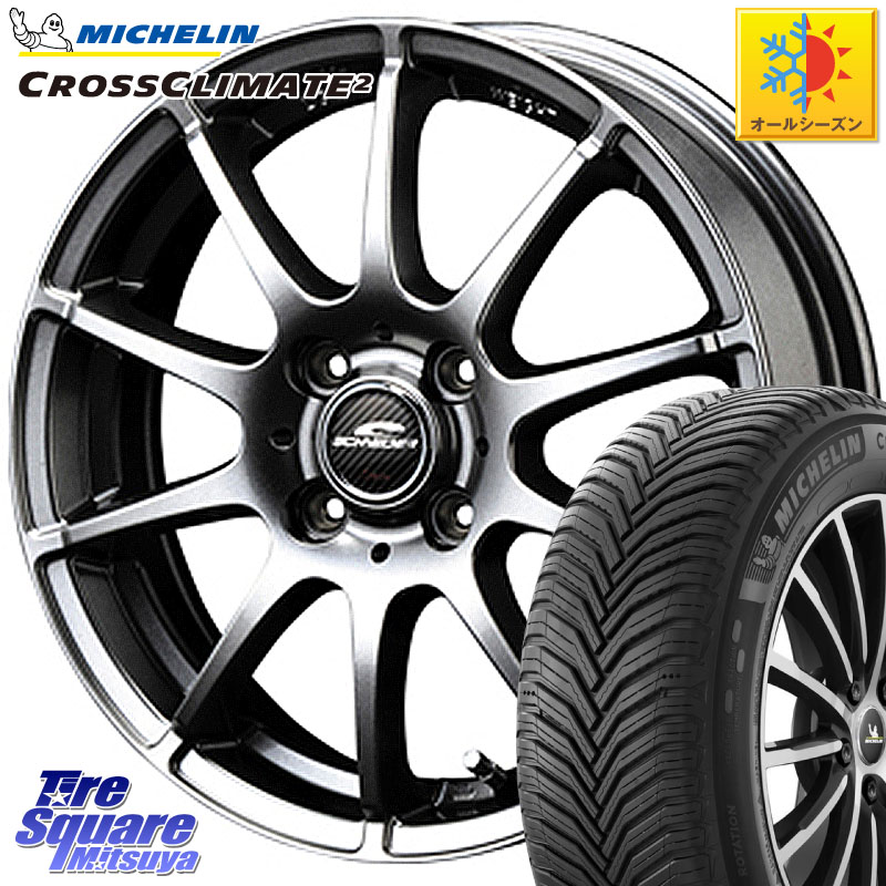 ミシュラン CROSSCLIMATE2 クロスクライメイト2 オールシーズンタイヤ 83V 正規 185/55R16 MANARAY MID SCHNEIDER StaG スタッグ ホイール 16インチ 16 X 6.0J +51 4穴 100 GR・GS系フィット GP5・6フィットHV 71,495円