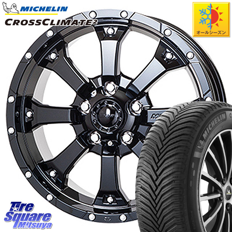 ミシュラン CROSSCLIMATE2 クロスクライメイト2 オールシーズンタイヤ 99V XL 正規 215/60R16 MKW MK-46 MK46 グロスブラック 5H ホイール 16インチ 16 X 7.0J +35 5穴 114.3