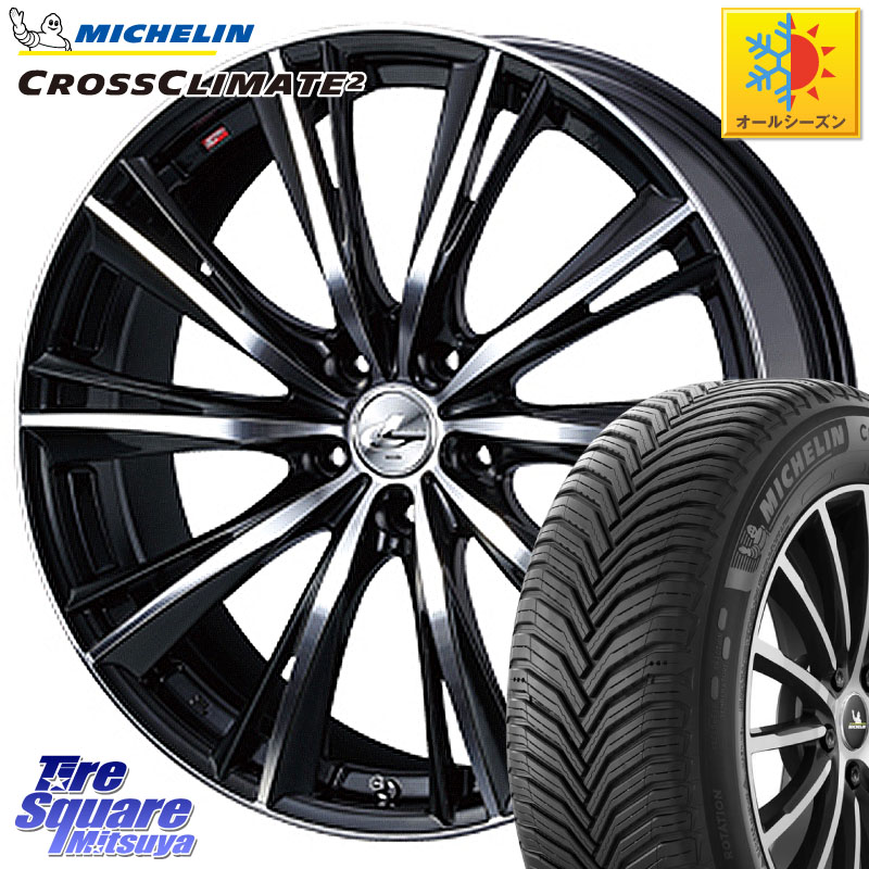 ミシュラン CROSSCLIMATE2 クロスクライメイト2 オールシーズンタイヤ 104H XL VOL 正規 235/55R18 WEDS 33902 レオニス WX ウェッズ Leonis ホイール 18インチ 18 X 7.0J +53 5穴 114.3 BT5レガシィアウトバック
