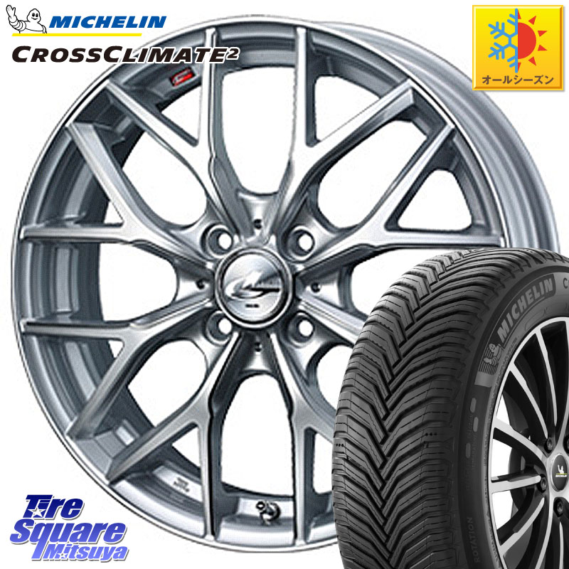 ミシュラン CROSSCLIMATE2 クロスクライメイト2 オールシーズンタイヤ 88W XL 正規 205/45R17WEDS 37413 レオニス MX ウェッズ Leonis ホイール 17インチ 17X6.5J 50 4穴 100 キューブ CUBE 日産 アクア フリード フリードハイブリッド フィット FIT|タイヤスクエアミツヤ