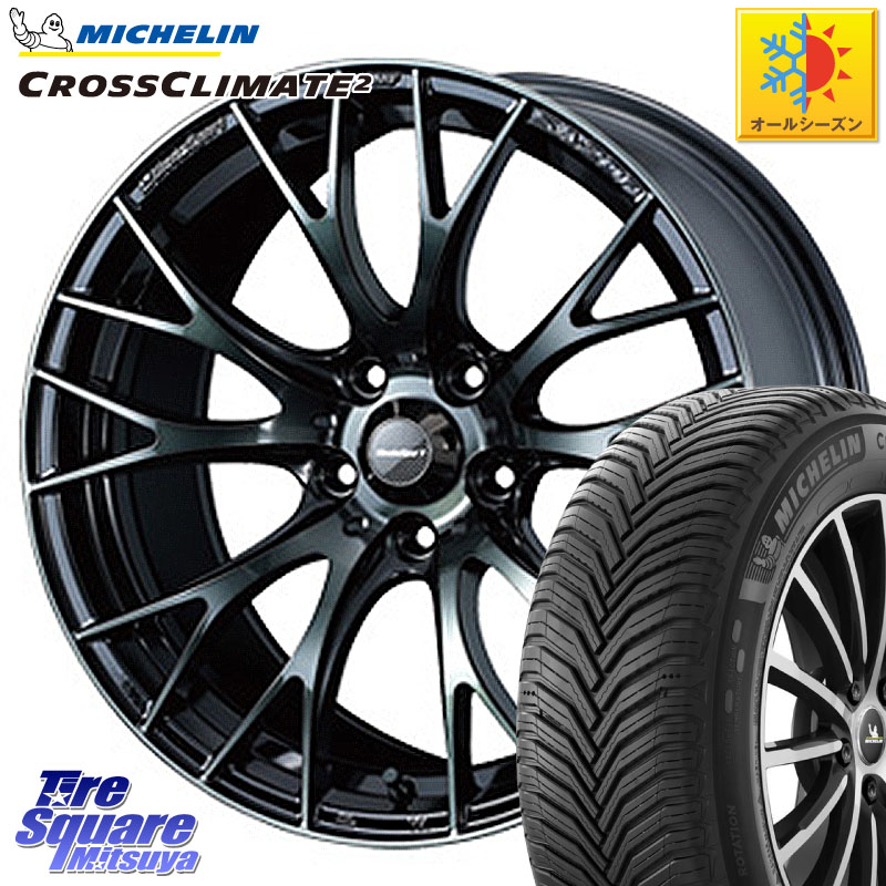 ミシュラン CROSSCLIMATE2 クロスクライメイト2 オールシーズンタイヤ 99V XL 正規 215/55R18WEDS WedsSport SA-20R SA20R ウェッズ スポーツ ホイール 18インチ 18X7.5J 45 5穴 114.3 CX-30 MX-30 ZE2リーフ MPV｜タイヤスクエアミツヤ