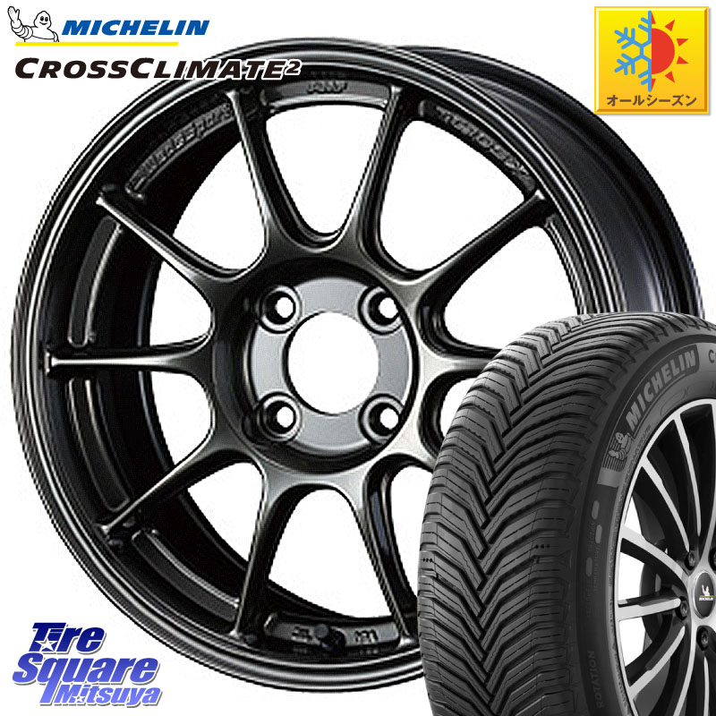 ミシュラン CROSSCLIMATE2 クロスクライメイト2 オールシーズンタイヤ 88V XL 正規 195/50R16 WEDS 73571 TC105X EJ ウェッズ スポーツ ホイール 16インチ 16 X 7.0J(ND5RC Brembo) +36 4穴 100 ロードスター オプションブレンボキャリパー対応(チューナーサイズ)