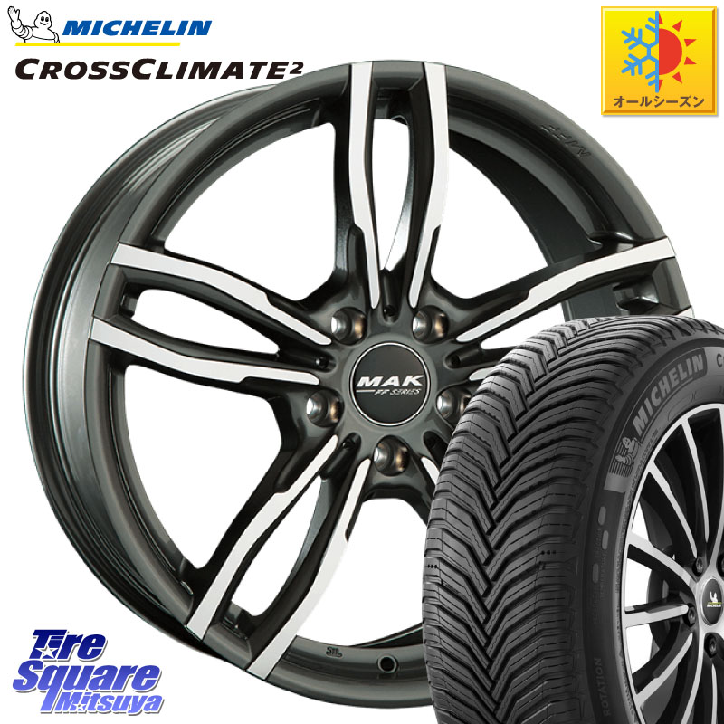 ミシュラン CROSSCLIMATE2 クロスクライメイト2 オールシーズンタイヤ 101Y XL 正規 225/55R17阿部商会 MAK LUFT FF ホイール 17インチ 17X7.5J(BMW G30 G31) 27 5穴 112 BMW 5シリーズ G30 G31｜タイヤスクエアミツヤ