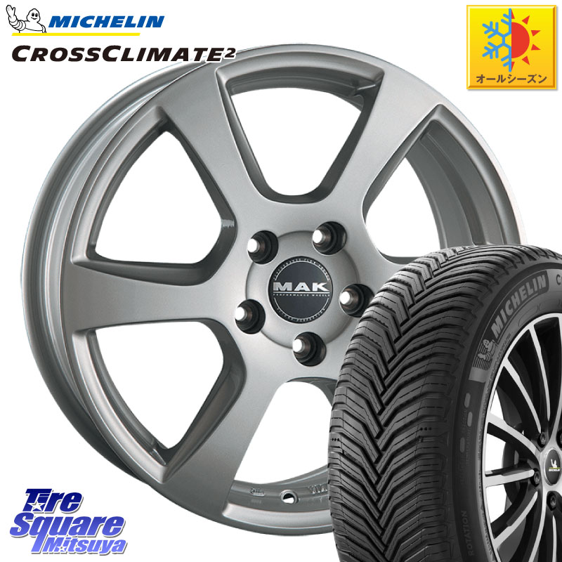 ミシュラン CROSSCLIMATE2 クロスクライメイト2 オールシーズンタイヤ 103V XL 正規 215/65R17 阿部商会 MAK VINCI(ヴィンチ) ホイール 17インチ 17 X 7.5J(MB X247) +52.5 5穴 112 メルセデスベンツ GLB(X247)