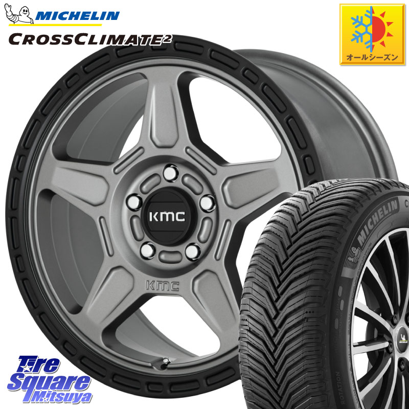 ミシュラン CROSSCLIMATE2 クロスクライメイト2 オールシーズンタイヤ 100V XL 正規 215/60R17 KMC KM721 ALPINE グレイ ホイール 17インチ 専用Nut別売 17 X 8.0J +38 5穴 114.3 20系アルファード