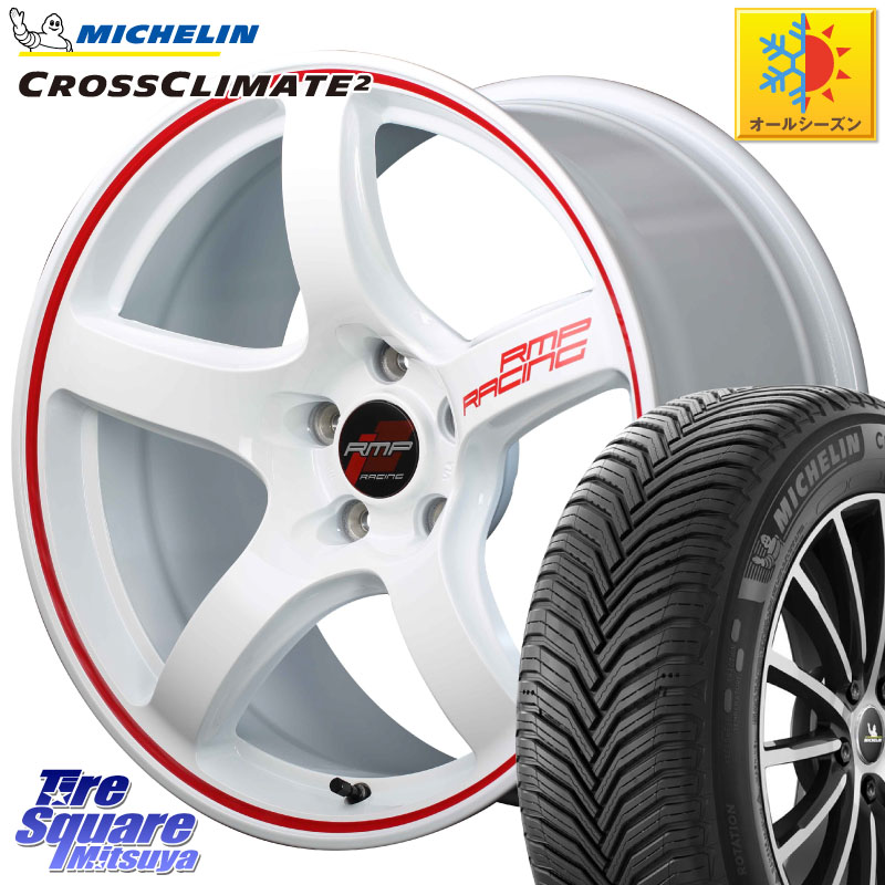 ミシュラン CROSSCLIMATE2 クロスクライメイト2 オールシーズンタイヤ 101Y XL 正規 225/55R17MANARAY MID RMP RACING R50 アルミホイール 17インチ レーシング 17X7.0J 48 5穴 114.3 RV系ヴェゼル MAZDA6 BN/BL系レガシィ｜タイヤスクエアミツヤ
