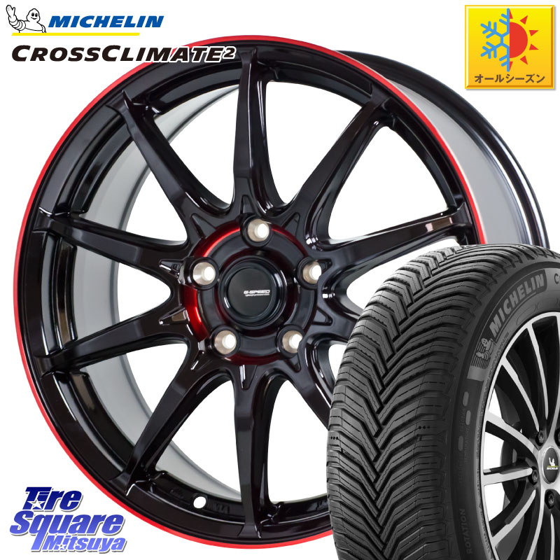 ミシュラン CROSSCLIMATE2 クロスクライメイト2 オールシーズンタイヤ ZP RFT 97Y 正規 225/55RF17 HotStuff 軽量設計 G.SPEED P-05R P05R RED ホイール 17インチ 17 X 7.0J +38 5穴 114.3