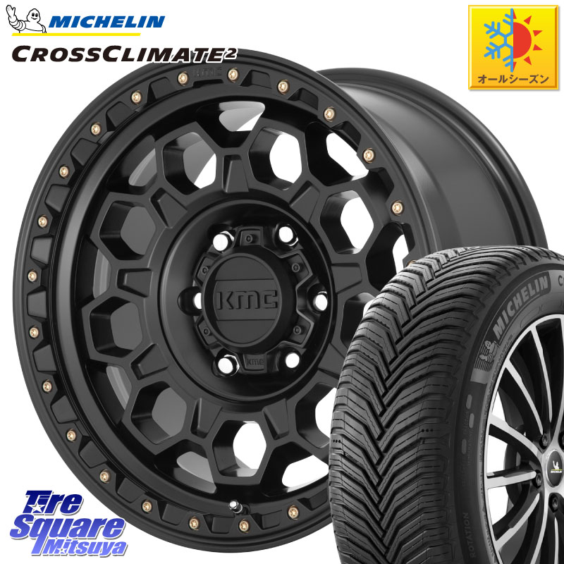 ミシュラン CROSSCLIMATE2 クロスクライメイト2 オールシーズンタイヤ 100V XL 正規 215/60R17 KMC KM545 Trek Black ホイール 17インチ 17 X 8.0J +35 5穴 114.3 20系アルファード