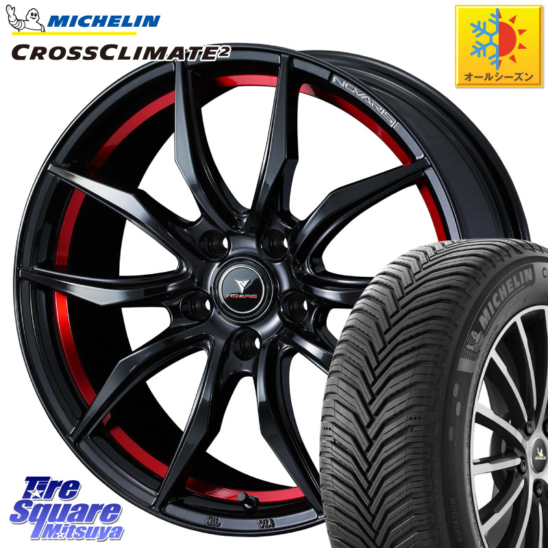 ミシュラン CROSSCLIMATE2 クロスクライメイト2 オールシーズンタイヤ 104W XL 正規 225/60R18 WEDS NOVARIS ROHGUE VF ノヴァリス ホイール 18インチ ローグ 18 X 8.0J +42 5穴 114.3 50系RAV4 80系ハリアー T32エクストレイル CX-5 CX-8 BT5レガシィアウトバック