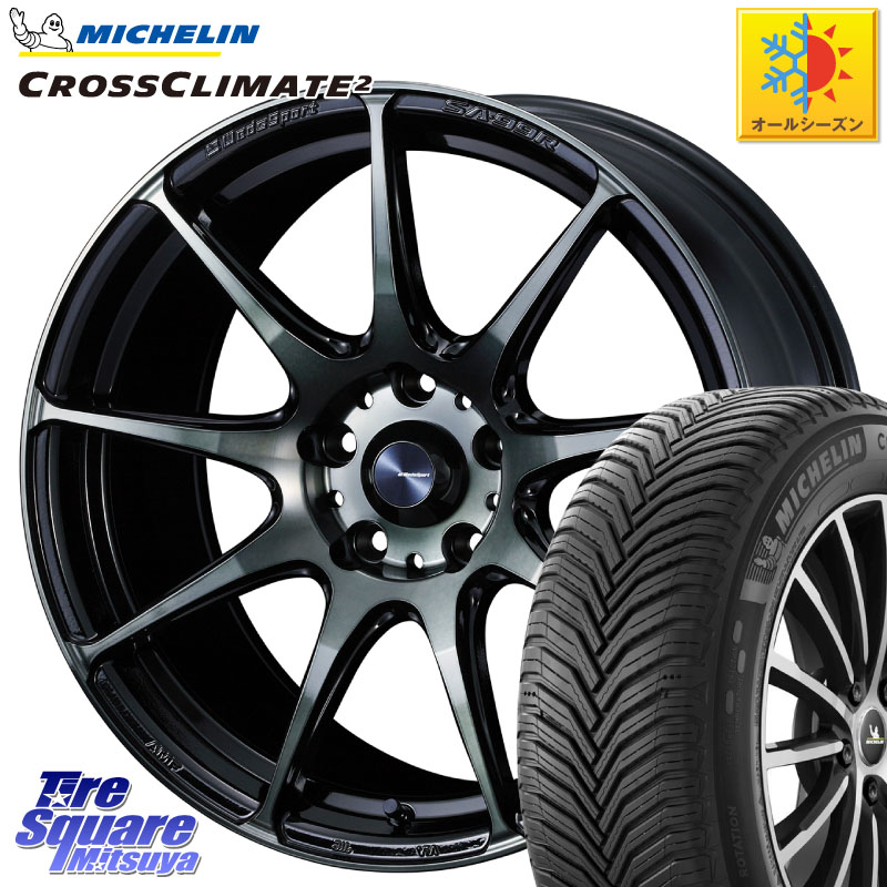 ミシュラン CROSSCLIMATE2 クロスクライメイト2 オールシーズンタイヤ 99V XL 正規 215/55R18WEDS WedsSport SA-99R SA99R ウェッズ スポーツ ホイール 18インチ 18X7.5J 45 5穴 114.3 CX-30 MX-30 ZE2リーフ MPV｜タイヤスクエアミツヤ