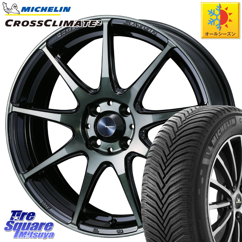 ミシュラン CROSSCLIMATE2 クロスクライメイト2 オールシーズンタイヤ 84V XL 正規 195/45R16WEDS WedsSport SA-99R SA99R ウェッズ スポーツ ホイール 16インチ 16X6.5J 42 4穴 100 プロボックス サクシード フィット FIT デミオ DEMIO MAZDA べリーサ|タイヤスクエアミツヤ