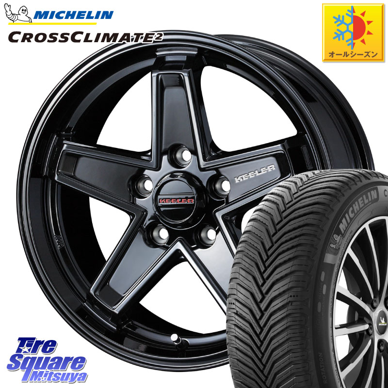 ミシュラン CROSSCLIMATE2 クロスクライメイト2 オールシーズンタイヤ 87Y 正規 205/50R16 WEDS KEELER TACTICS ブラック ホイール 4本 16インチ キーラー タクティクス 16 X 7.0J +38 5穴 114.3