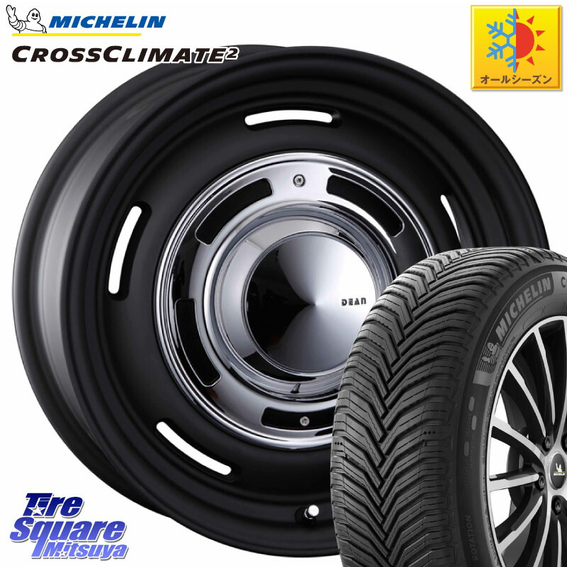 ミシュラン CROSSCLIMATE2 クロスクライメイト2 オールシーズンタイヤ 88V XL 正規 185/60R15 CRIMSON ディーン クロスカントリー ブラック 15インチ 15 X 6.0J +42 4穴 100 アクア 160系カローラフィールダー ヤリス 130系ヴィッツ