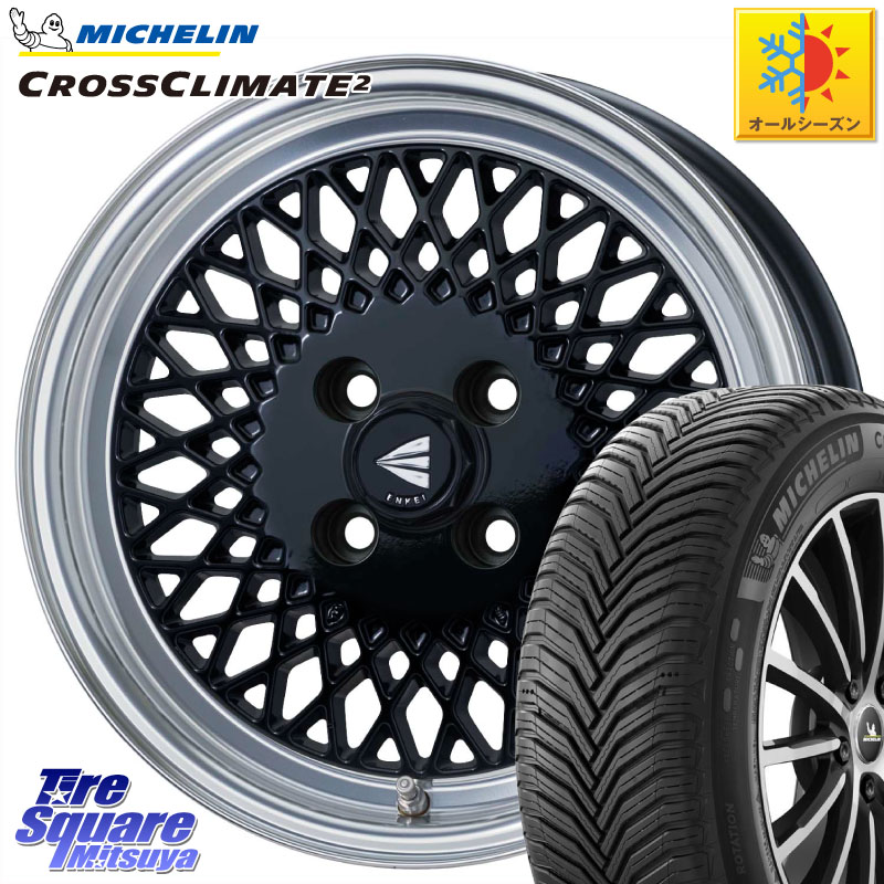 ミシュラン CROSSCLIMATE2 クロスクライメイト2 オールシーズンタイヤ 89V XL 正規 195/55R15ENKEI エンケイ NEO CLASSIC ENKEI92 15インチ 15X7.0J 38 4穴 100 ヤリス カスタム前提|タイヤスクエアミツヤ