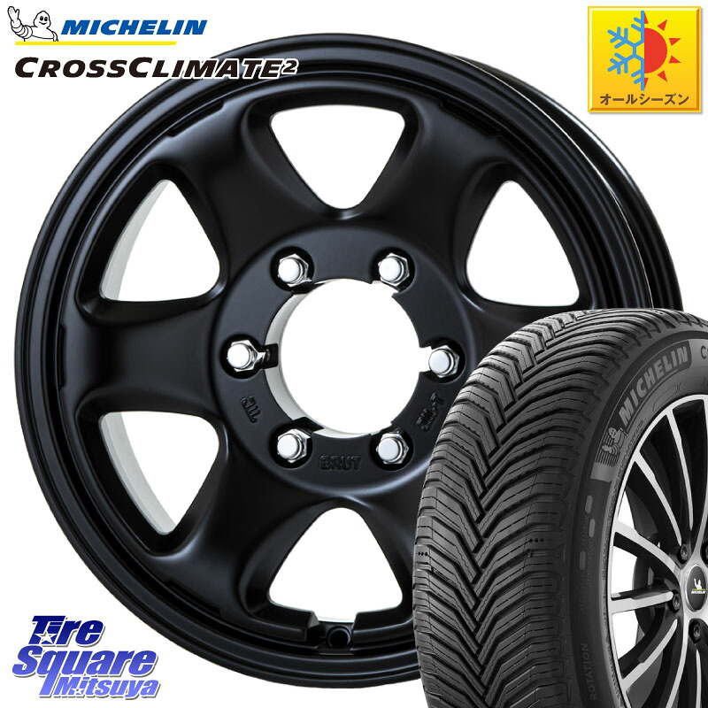 ミシュラン CROSSCLIMATE2 クロスクライメイト2 オールシーズンタイヤ 102V XL 正規 215/65R16 BRUT ブルート BR-44 BR44 BK ホイール 16インチ 16 X 6.5J +25 6穴 139.7