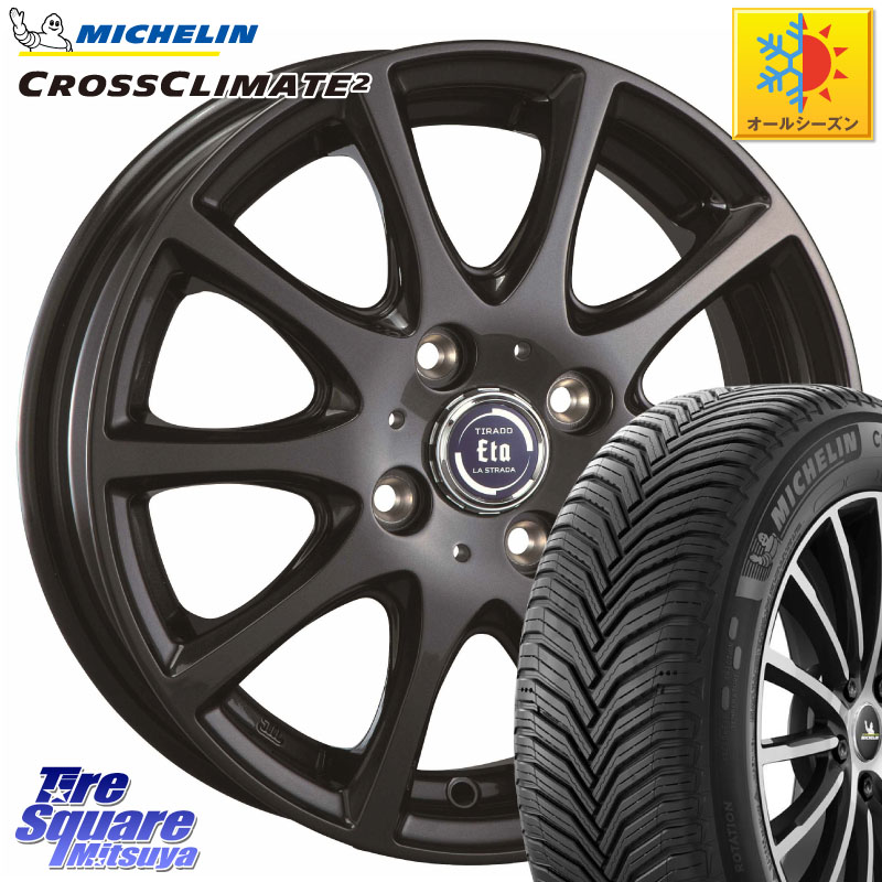 ミシュラン CROSSCLIMATE2 クロスクライメイト2 オールシーズンタイヤ 84V XL 正規 195/45R16 阿部商会 ティラード イータ 16 X 6.0J +42 4穴 100 M900系タンク・ルーミー E11ノート ダイハツ トールM900S・M910S スバル ジャスティM900F・M910F